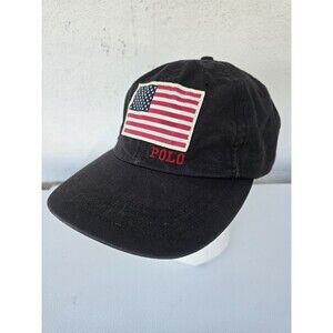 Polo Ralph Lauren USA Flag Baseball Cap Strap Black